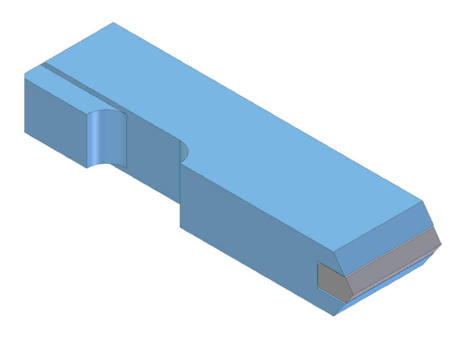 Modello 3D componente meccanico blu