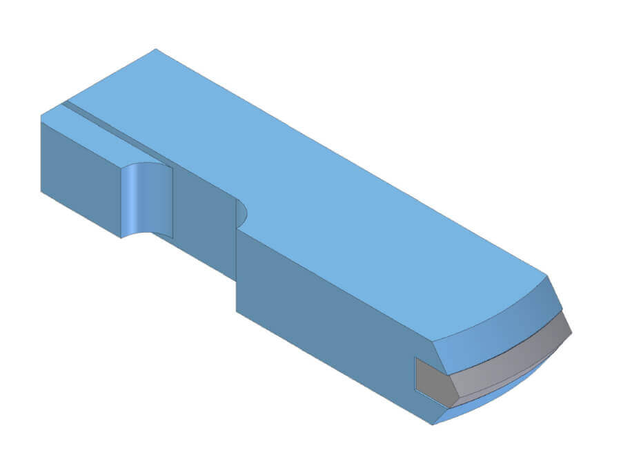 Modello 3D componente meccanico blu